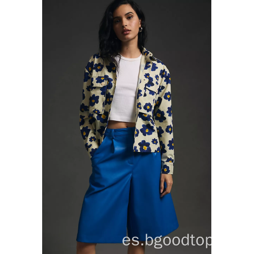 Chaqueta floral femenina de moda y versátil